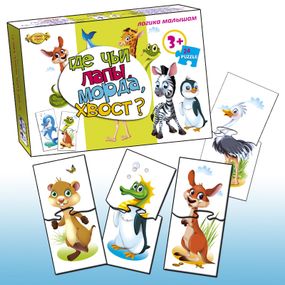 Детская игра-пазл "Где чьи лапы, морда, хвост?" MKM0322, 24 детали