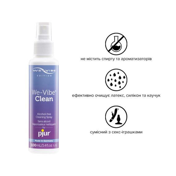 Антибактеріальний спрей pjur We-Vibe Clean 100 мл без спирту та ароматизаторів | Зображення 1