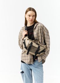 Велика жіноча поясна сумка бананка Sambag DynamicDart сіра 38 × 21 × 7 см (80411130)