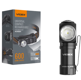 Ліхтарик LED портативний 600Lm 5700К чорний VLF-A055H Videx