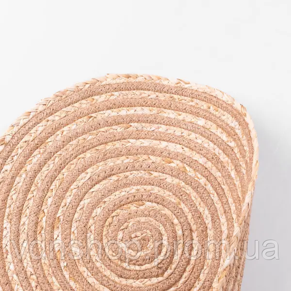 Серветка сервірувальна на стіл Ø39 (см) з ротанга під тарілки і столові прибори Бежевий HP-35-2 | Зображення 2