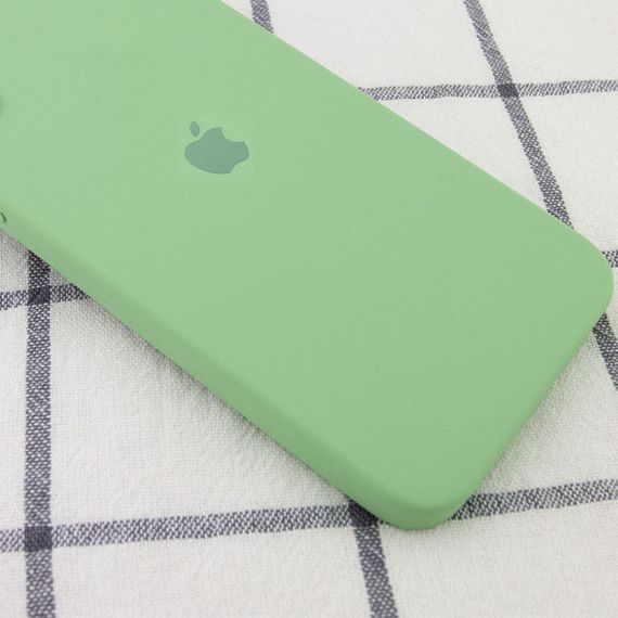 Чехол Silicone Case Square Full Camera Protective (AA) для Apple iPhone 11 (6.1") Мятный / Mint | Зображення 1