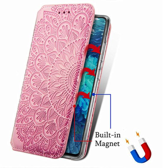 Кожаный чехол книжка GETMAN Mandala (PU) для Xiaomi Mi 10T Lite / Redmi Note 9 Pro 5G Штучна шкіра, Слот для візитки, Рожевий | Зображення 3