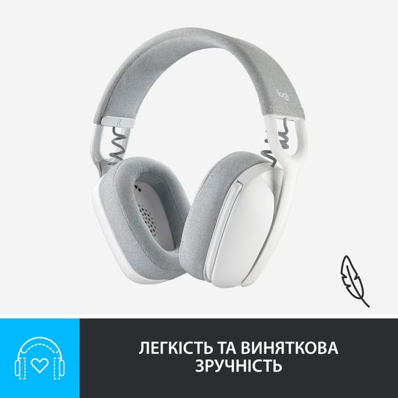 Навушники Logitech Zone Vibe 100 Wireless Off-White (981-001219) | Зображення 6