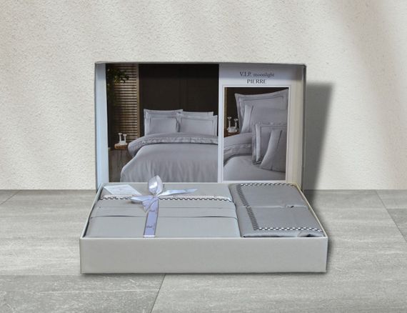Постельное белье First Choice V.I.P Satin Moonlight 200 х 220 см Pierre Grey | Зображення 2