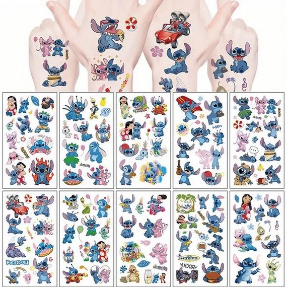Детские временные татуировки "Лило и Стич" lilo-stich-tattoo-10, 12х7 см | Зображення 2