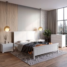 Двоспальне ліжко Mebigrand Вірджинія Білий (RAL9003) 140х190 см (MBG-1603)