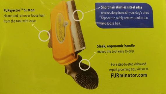 Фурмінатор для довгошерстих собак та кішок з кнопкою Furminator Short Hair Large 10 см | Зображення 3