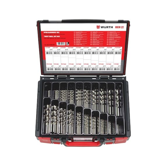 Набір свердел спіральних HSS, DIN 338, 155 шт.