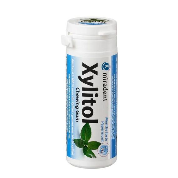 Жувальна гумка з ксилітолом Miradent Xylitol Chewing Gum Peppermint, перцева м’ята (30 шт)