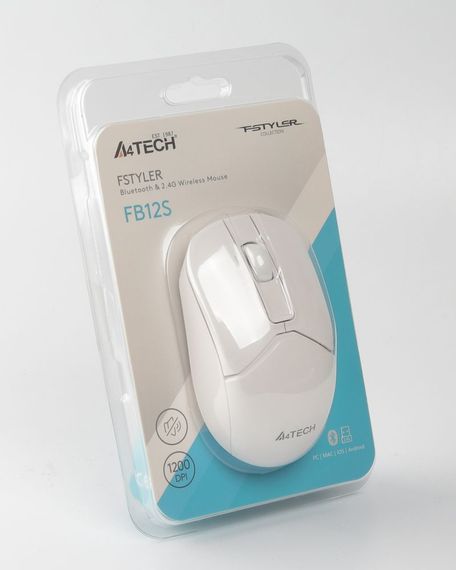 Миша бездротова A4Tech Fstyler FB12S (White),  USB, колір білий | Зображення 9