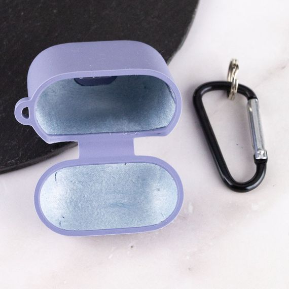 Силиконовый футляр с микрофиброй для наушников Airpods 1/2 Серый / Lavender Gray | Зображення 4