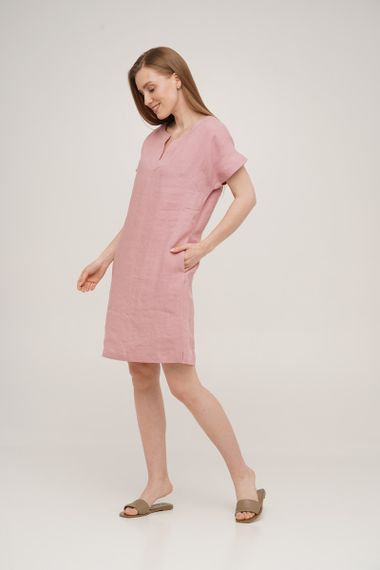 Сукня SoundSleep Linen лляна коротка S рожева (653590753650) | Зображення 7