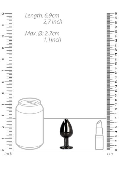 Металева анальна пробка Round Gem, розмір S колір: чорний/білий Ouch! (Нідерланди) sexstyle | Зображення 7