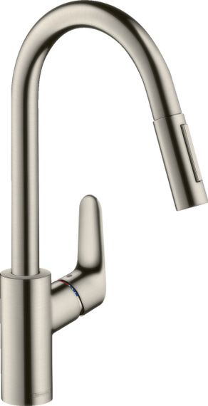 Змішувач для кухні Hansgrohe Focus M41, довж.виливу - 235мм, витяжний, 1важіль, KM240, сталь (31815800) | Зображення 2