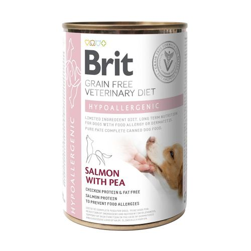 Влажный корм Brit Veterinary Diet для собак с пищевой аллергией или непереносимостью с лососем 6шт*400г