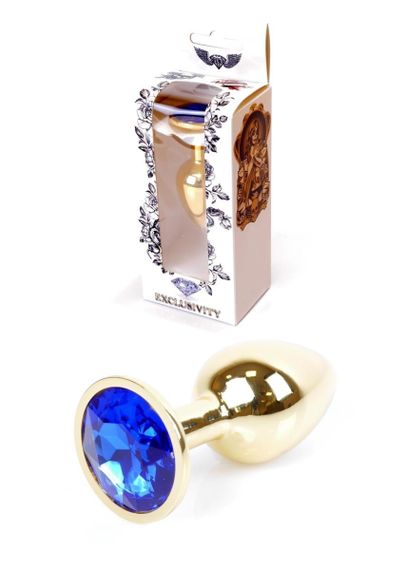Анальна пробка - Jewellery Gold Plug Dark Blue Sex Aura