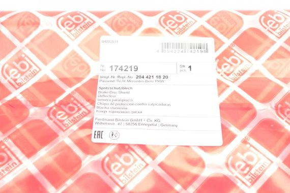 Защита диска тормозного заднего Mercedes Benz C-class 07-15 E-class W207 09-16 R  174219 | Зображення 6