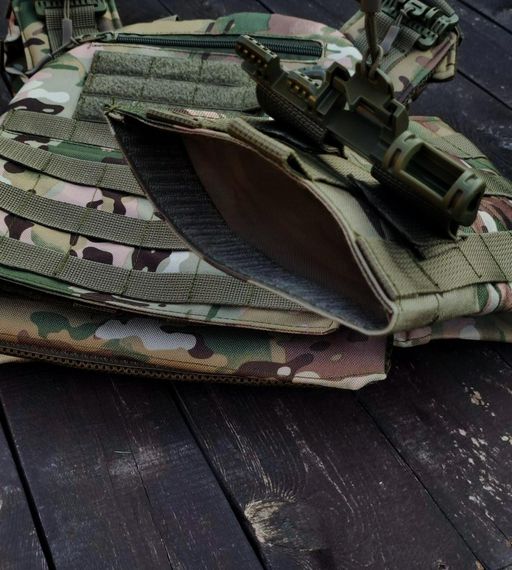 Плитоноска швидкого скидання з боковими карманами + напашник мультикам | Зображення 1