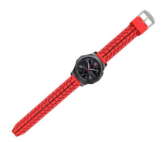 Силіконовий ремінець Primo Splint для годинника Samsung Gear S3 Classic SM-R770 / Frontier RM-760 - Red&Black | Зображення 2