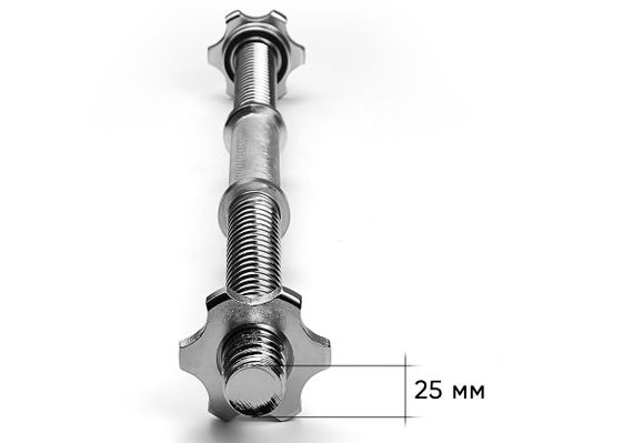 Гантельний гриф EasyFit 50 см Ø 25 мм хромований (EF-8047) | Зображення 2