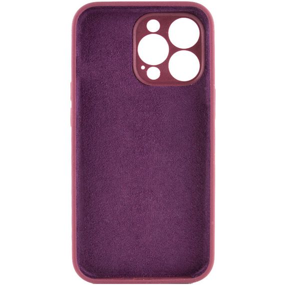 Чехол Silicone Case Full Camera Protective (AA) NO LOGO для Apple iPhone 14 Pro (6.1") Бордовый / Plum | Зображення 1