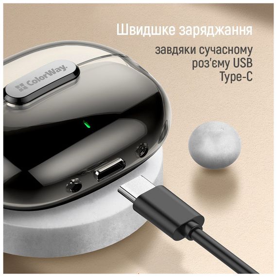 Навушники ColorWay Slim TWS-2 Earbuds Black (CW-TWS2BK) | Зображення 5