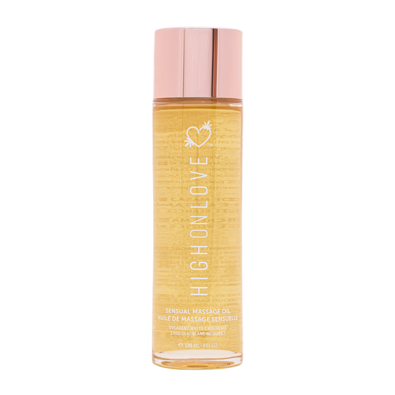 Масажна олія з ароматом білого шоколаду Sensual Massage Oil Decadent White Chocolate, 120 мл HighOnLove (Канада) Sex Aura | Зображення 2