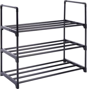 Полиця для взуття 3-ярусна Eco Fabric EF-4760-3 металеві полиці 60×30×55 см