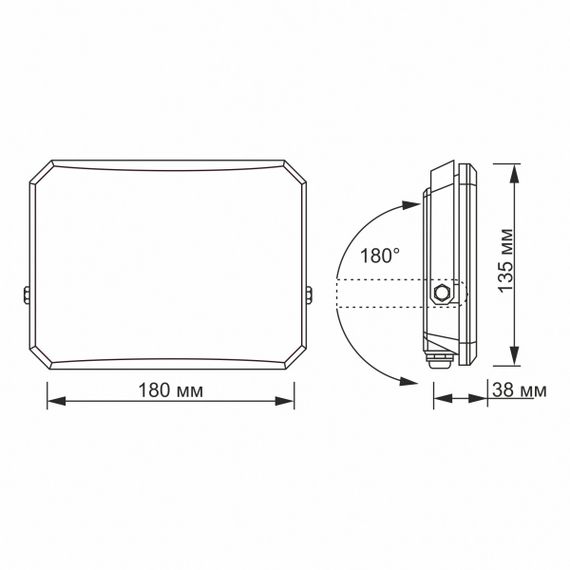 Светодиодный прожектор VIDEX F3 50W 5000K 220V Black (VLE-F3-0505B) | Зображення 5