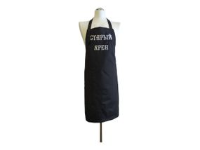 Фартух чоловічий для готування з вишивкою ONESIZE чорний з написом rus 02947
