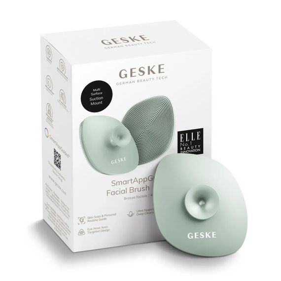 Щітка для обличчя GESKE Facial Brush 4в1 з тримачем white, Зелений | Зображення 8