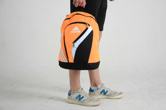 Рюкзак Адидас карман черно-оранжевый