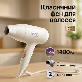 Фен для укладання зачіски Camry, Фен для укладання з холодним обдувом Функціональний професійний DI-23