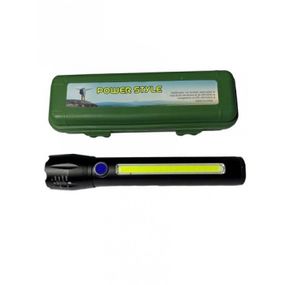 Ручной аккумуляторный фонарик с боковым диодом Power style MX-829-COB 12см.