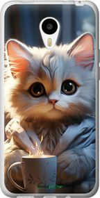 Чохол на Meizu M1/M1 mini Білий кіт "5646u-188-2448"