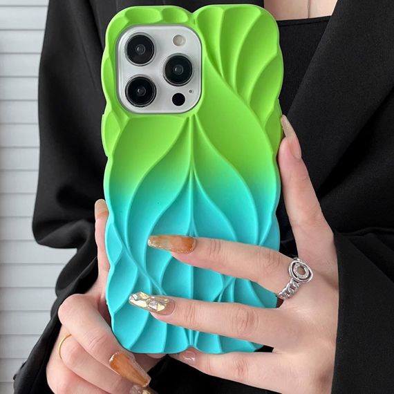 TPU чехол Leaf для Apple iPhone 16 Pro (6.3") Green / Aqua | Зображення 1