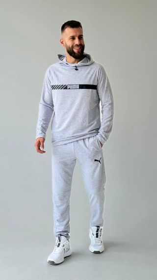 Костюм з худі Puma світло-сірий | Зображення 3