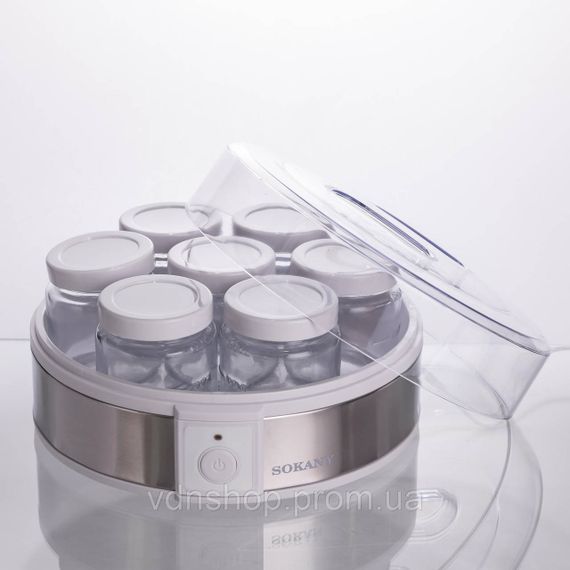 Йогуртниця електрична на 7 баночок по 180 (мл) апарат для приготування йогурту 20 Вт йогуртниця для дому SK-08017 | Зображення 4