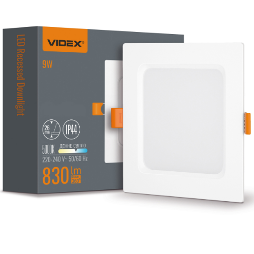 LED Світильник врізний квадратний 9W 5000К VL-DLBS-095 Videx | Зображення 4