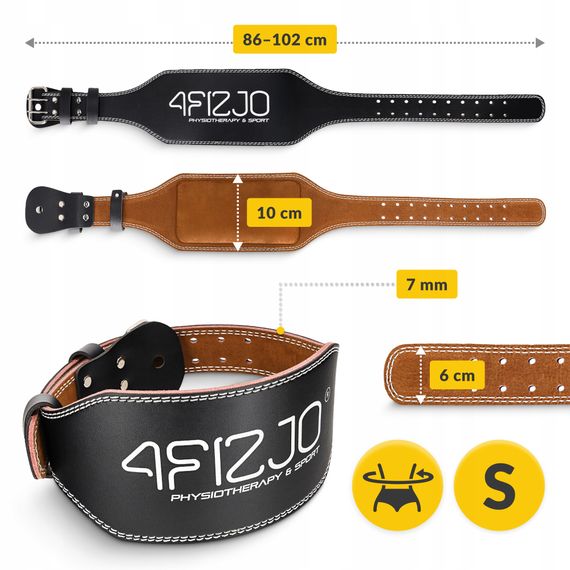 Пояс для важкої атлетики 4FIZJO шкіряний Size S Black (P-5905973404297) | Зображення 3
