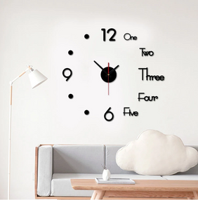 Годинник настінний 3D DIY CLOCK MINI 1 Чорний