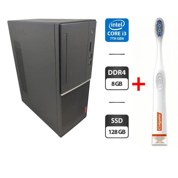 Комп'ютер Lenovo V520 Tower / Intel Core i3-7100 (2 (4) ядра по 3.9 GHz) / 8 GB DDR4 / 128 GB SSD / Intel HD Graphics 630 б/в + Подарунок Розумна інтерактивна зубна щітка Colgate Connect M1 / Bluetooth