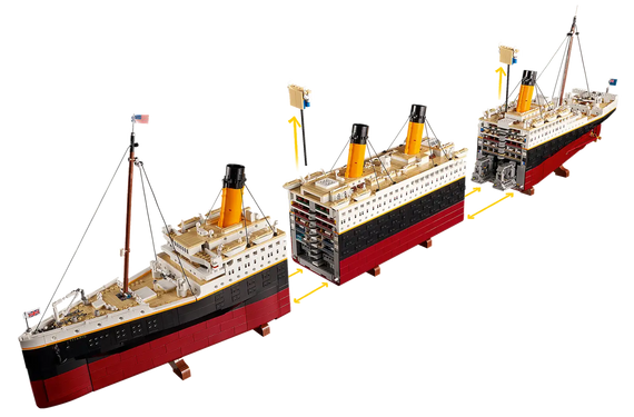Блочный конструктор Титаник 1.15 метра, 9090PCS | Зображення 5