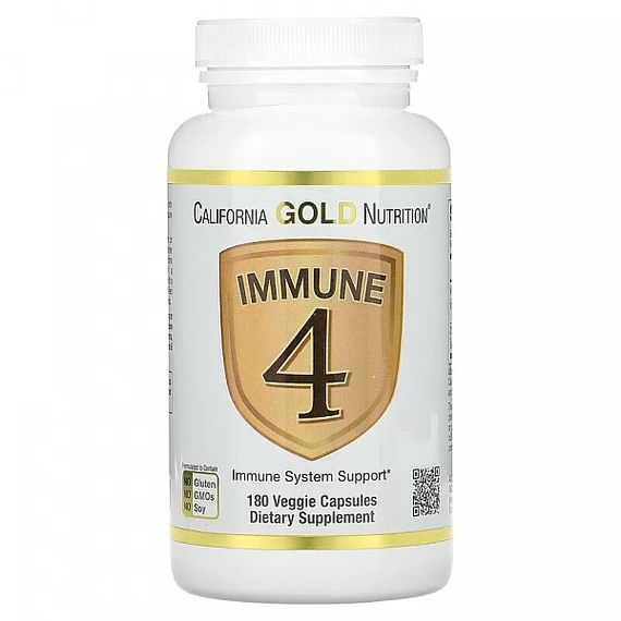 Натуральная добавка для иммунитета California Gold Nutrition Immune 4 180 Veg Caps