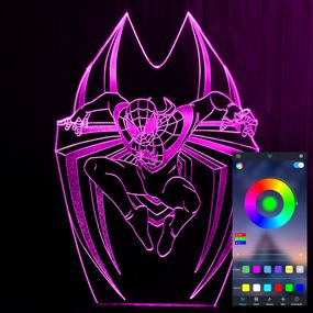 Акриловий світильник-нічник керування з телефона Людина-Павук 2 (Spider-Man) tty-n001072