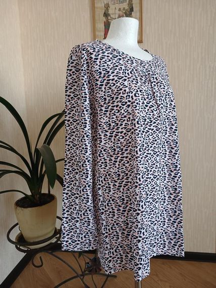 Женский лонгслив пижамная футболка с длинным рукавом 4XL | Зображення 1