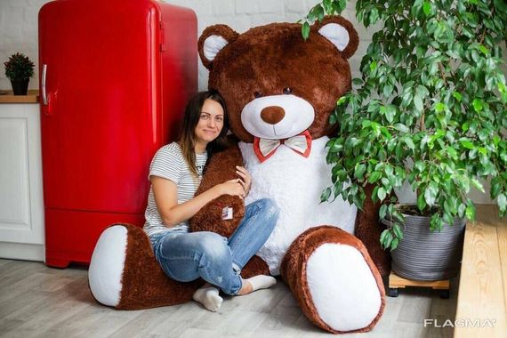 Огромный мягкий мишка Yarokuz Уильям 250 см Шоколадный | Зображення 3