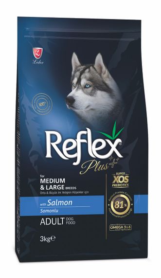 Корм Reflex Plus Adult Medium & Large Breeds Salmon сухий з лососем для дорослих собак середніх і великих порід 3 кг