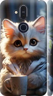 Чохол на Nokia 8.1 Білий кіт "5646m-1620-2448"